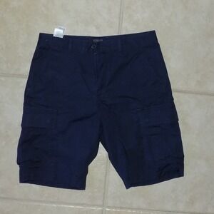 Levi Strauss Co Mens Navy Blue Cargo Shorts Size 32 Utility Pockets Relaxed Fit